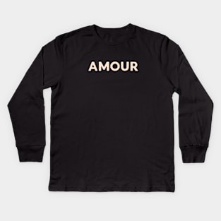 Amour Retro French Hand Lettering Kids Long Sleeve T-Shirt